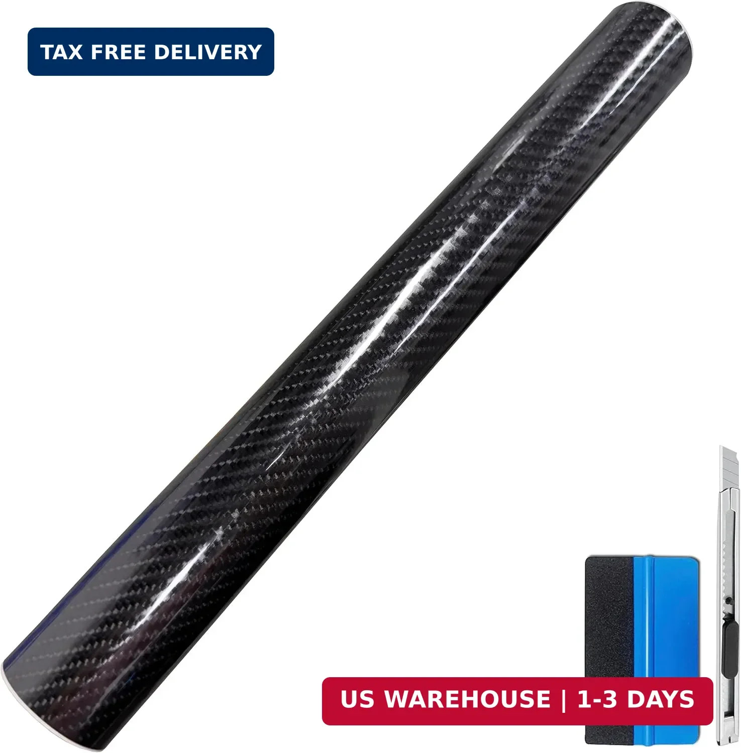 LZLRUN 6D High Gloss Black Carbon Fiber Vinyl Wrap Roll with Air Release – Outdo