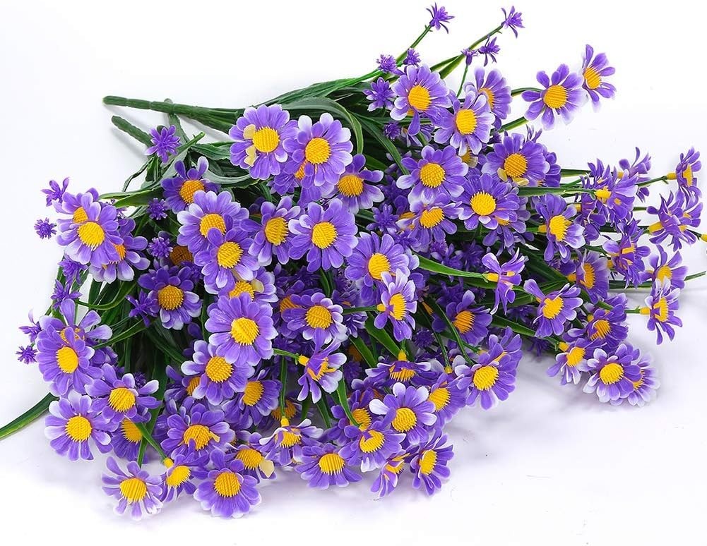 4 Eco-Friendly Faux Daisy Bundles – Lifelike Purple Flowers for All Occasions