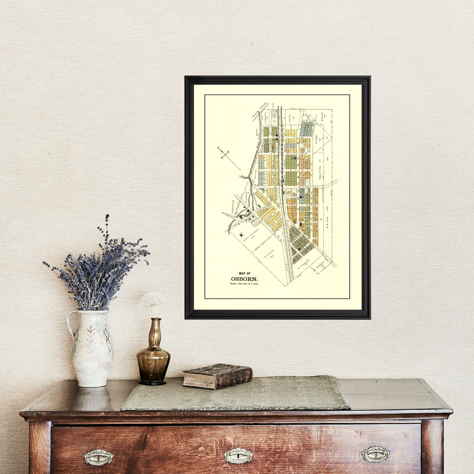 Old Map of Osborn, OH 1896 – Vintage Osborn Ohio Art