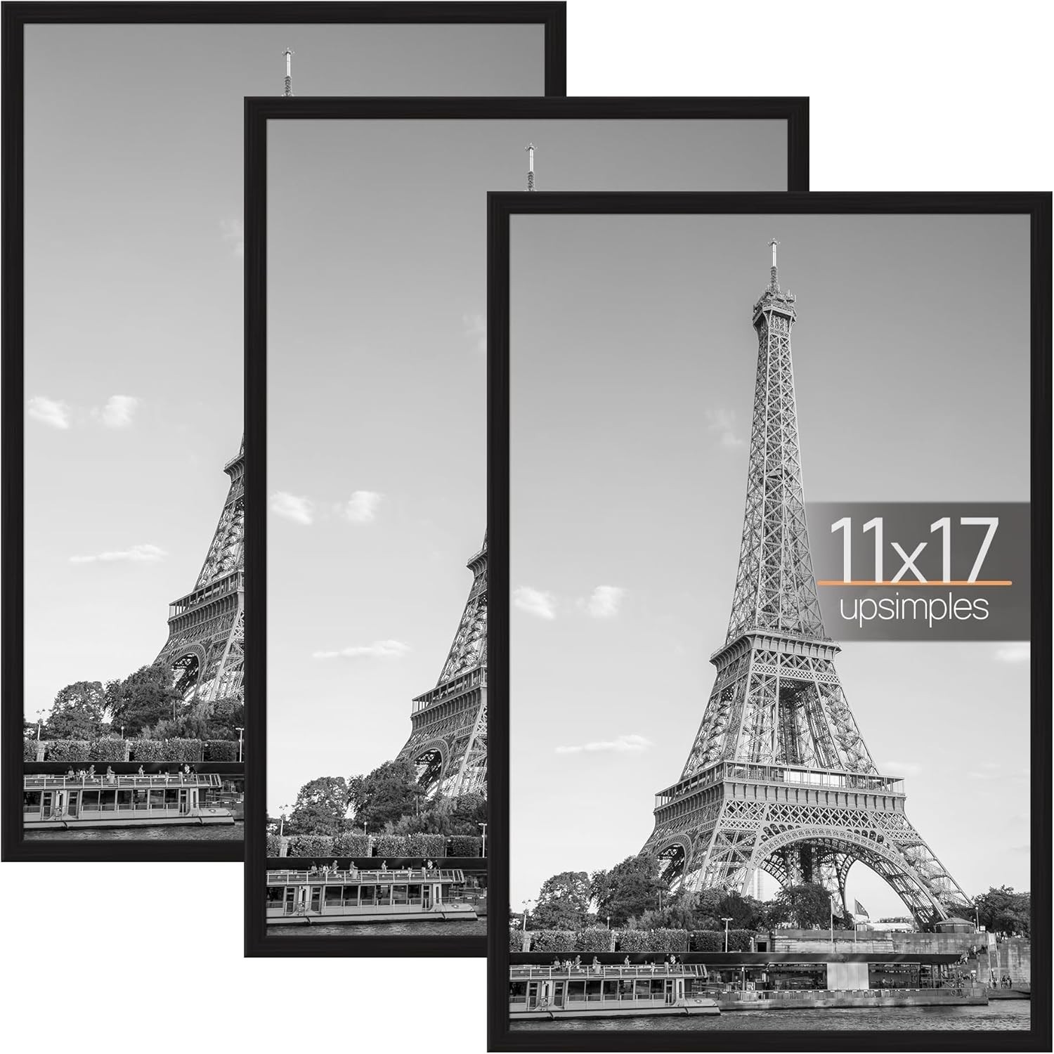 11X17 Picture Frame Black 1 or 3 Pack 11 X 17 Frame for Horizontal Vertical Wall