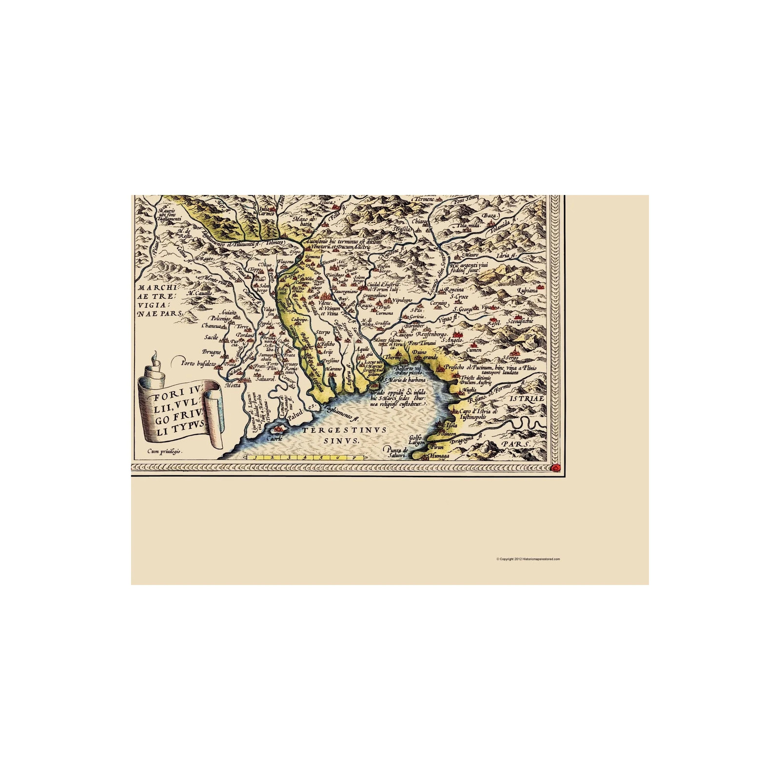 Historic Map – Como Region Italy Upper Adriatic – Ortelius 1609 – Vintage Wall