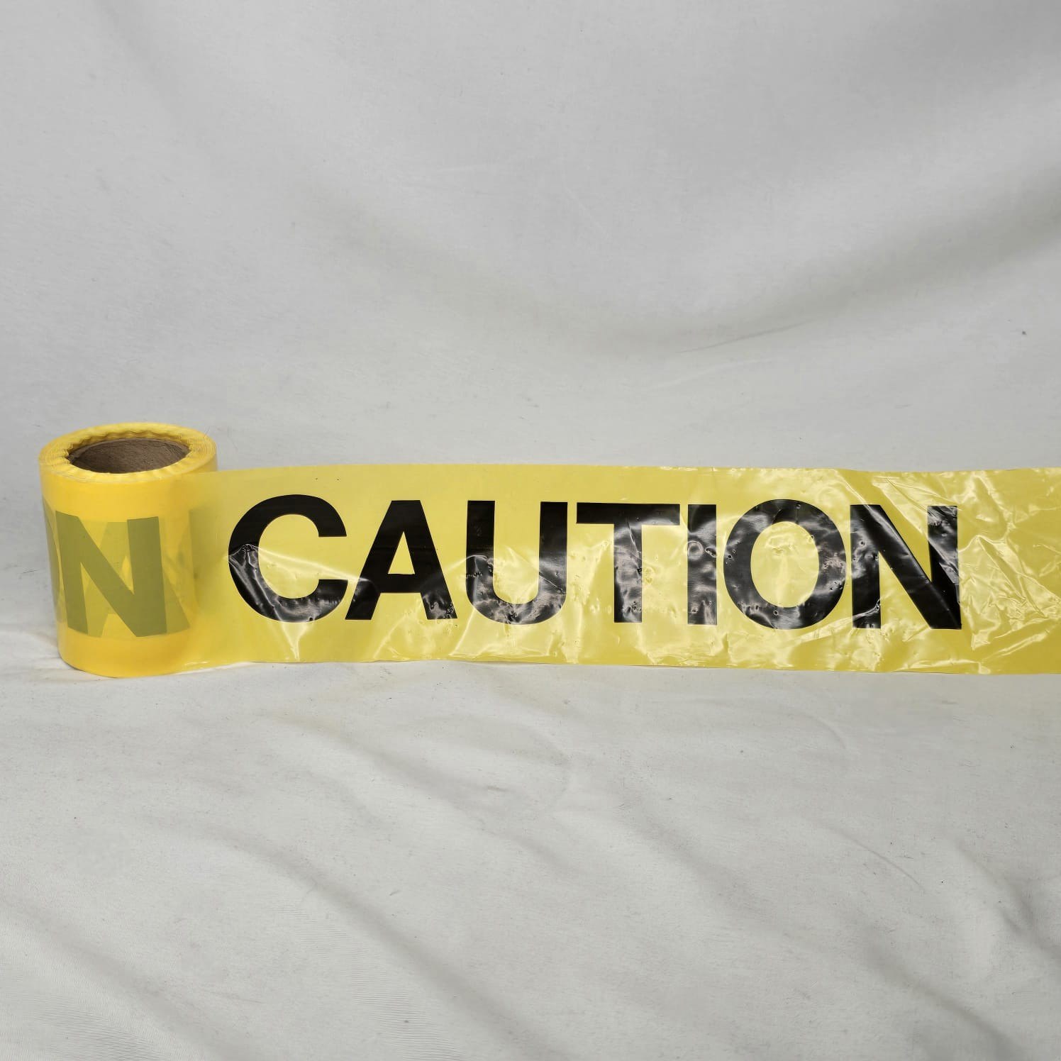 Caution Tape 3″W Half Used Unknown Length Halloween Decoration Plastic Vintage