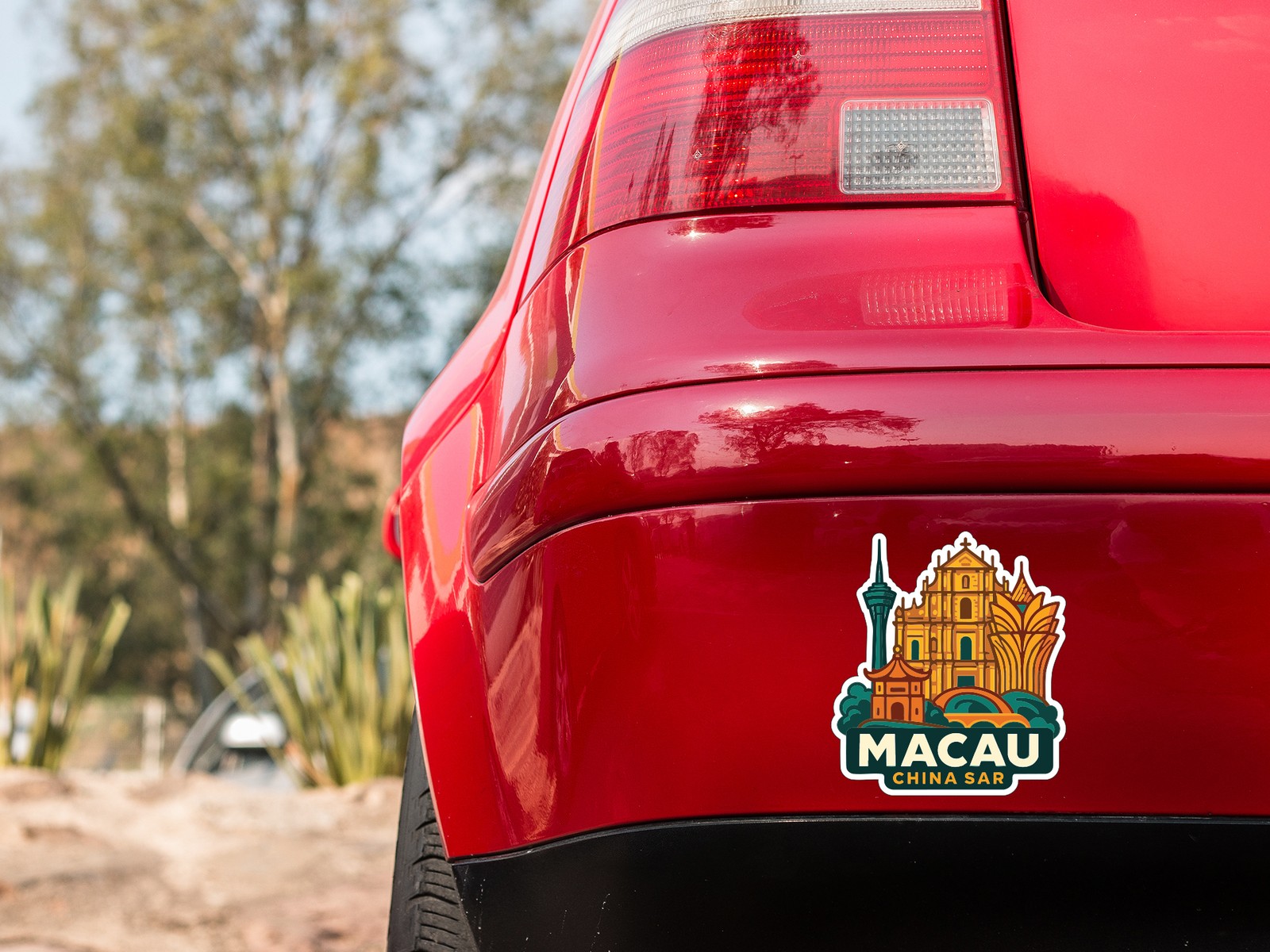 Macau China Sticker Decal Vinyl Die-Cut City Skyline Landmark Design