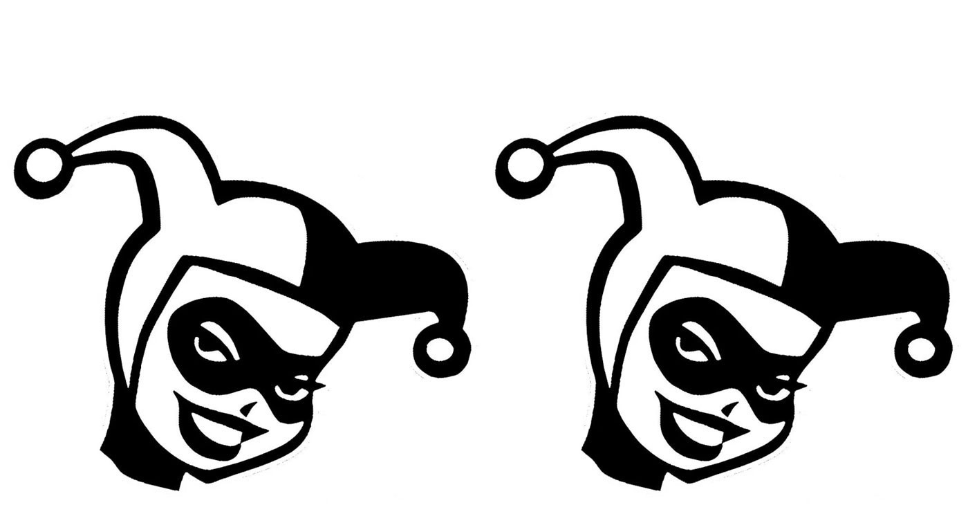 Harley Retro Harlequin Face Two Pack 5″ x 4″ Vinyl Decals Vehicles Tumbler Mug