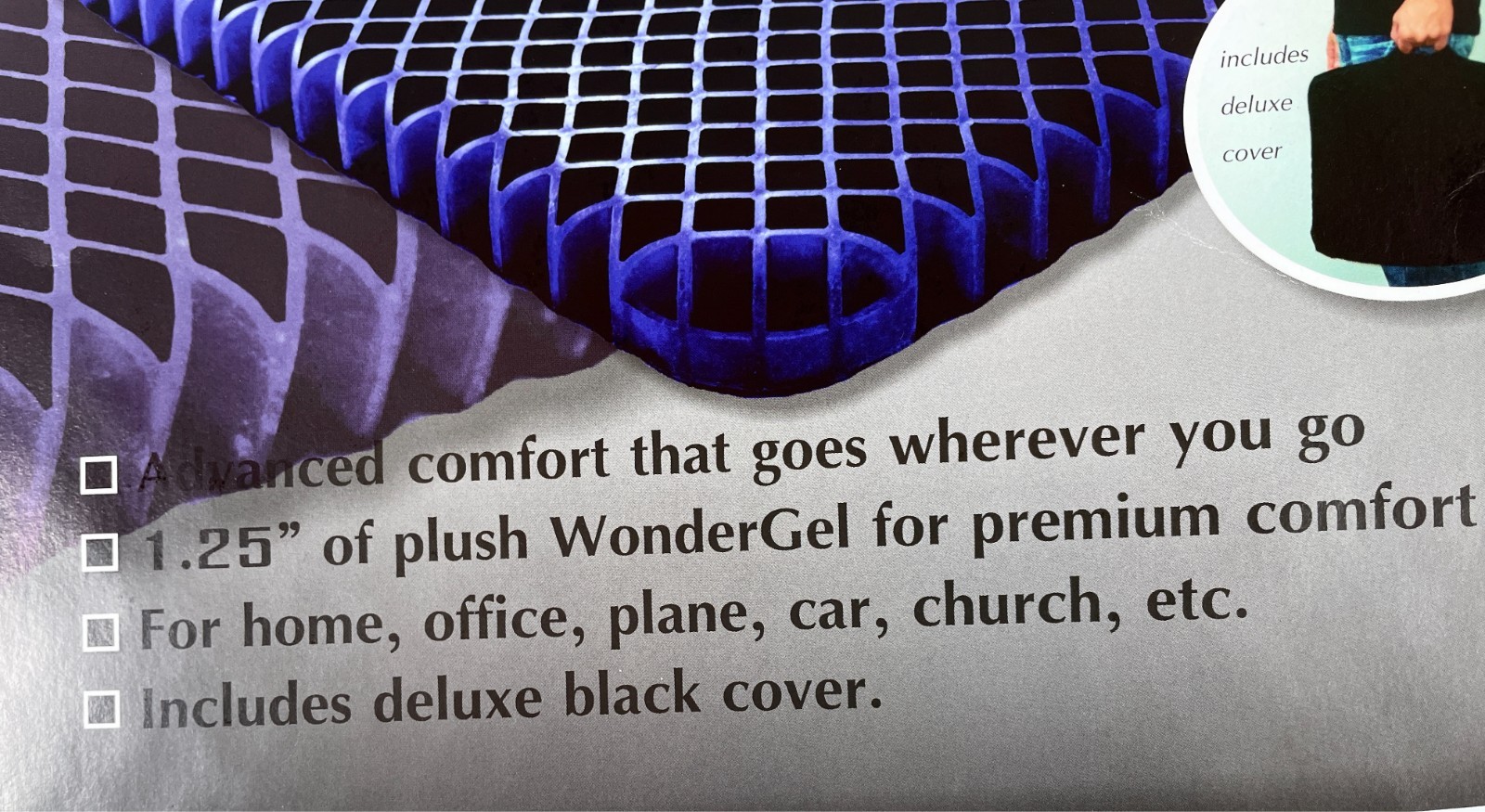 WonderGel Original 1.25″ Seat Cushion (NOS, Sealed)