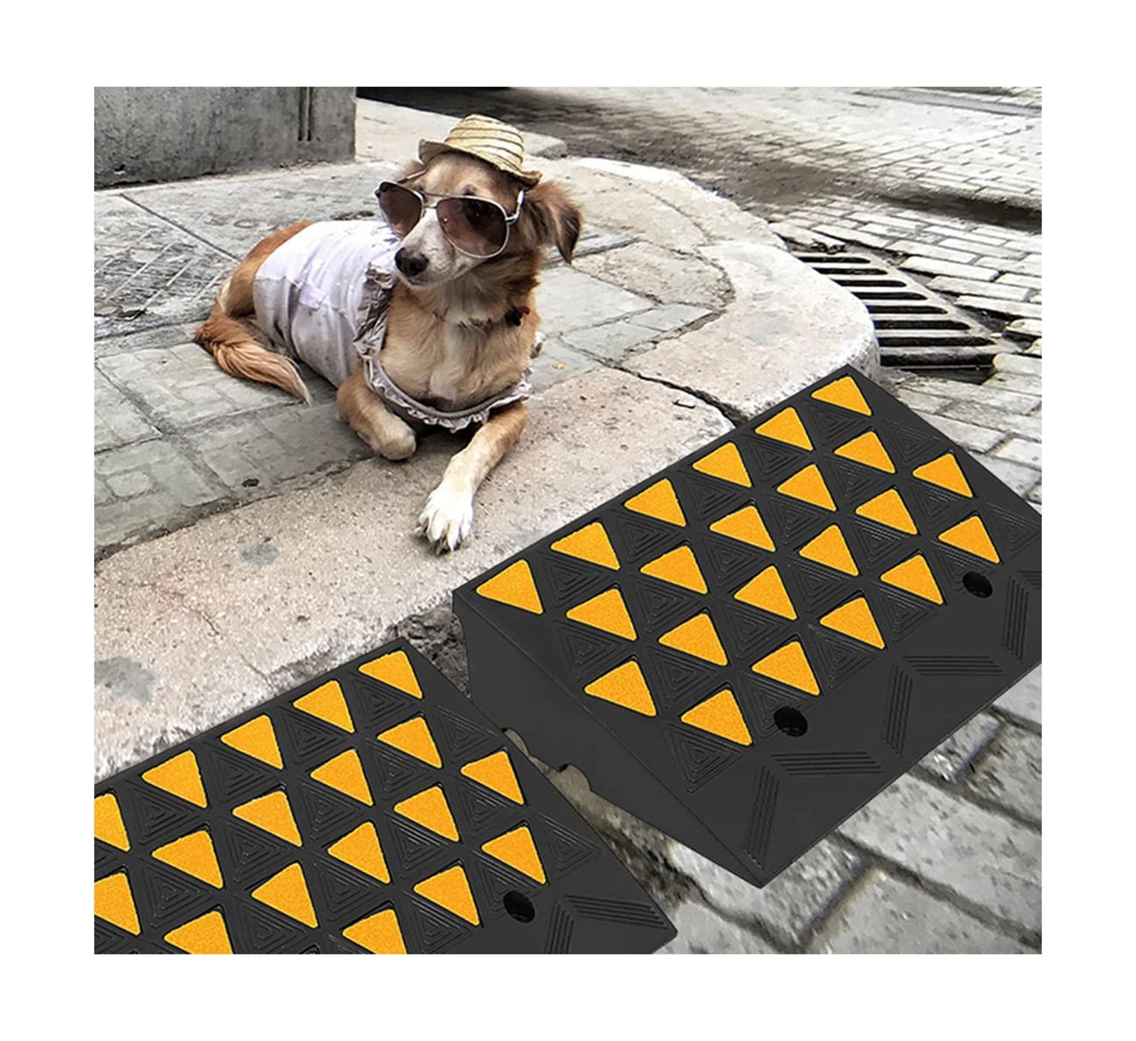 BESEA Rubber Curb Ramp 6″ inch High 23.6″ Length (Heavy Duty Ramp, 1PCS), for…