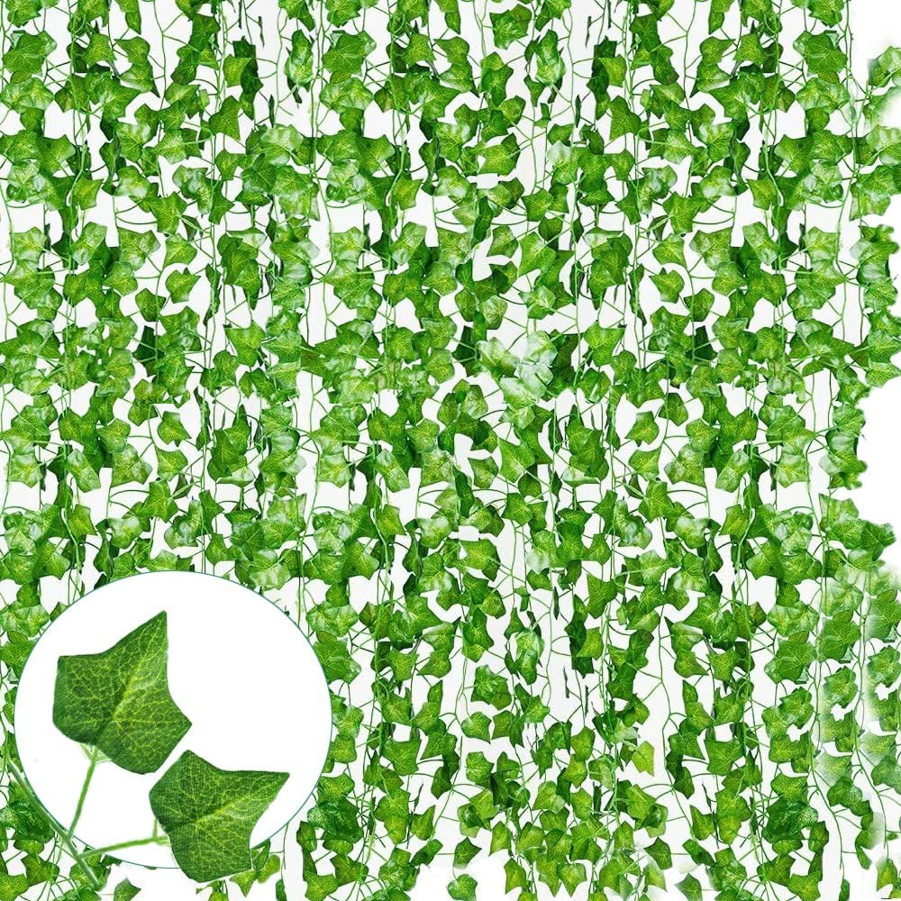 12 Pack 86Ft Artificial Ivy Garland Fake Plants, Fake Ivy Leaves Greenery Garlan