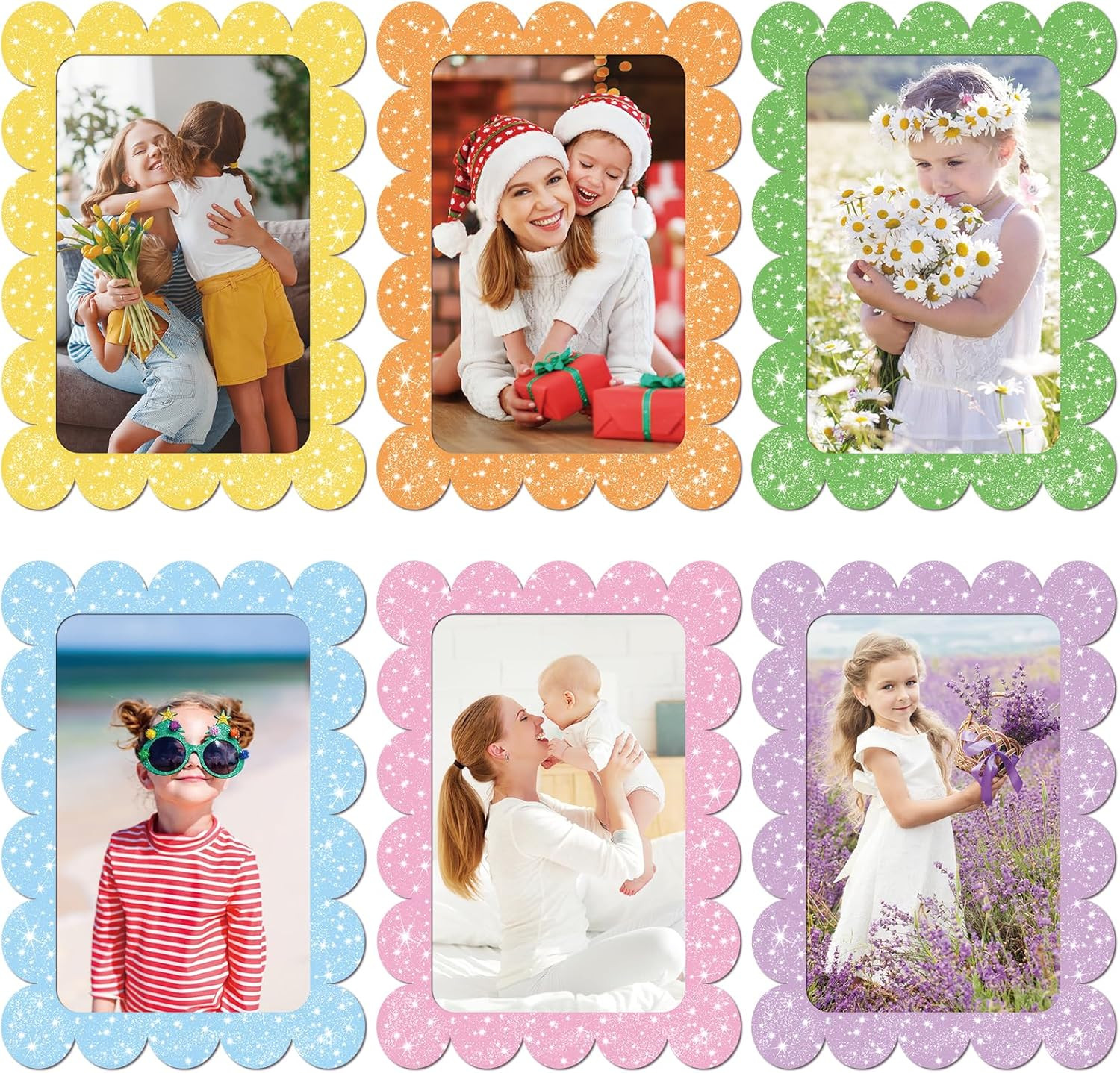 6 Pack Magnetic Picture Frame, 4 X 6 Inches Fridge Magnetic Photo Frames, Magnet