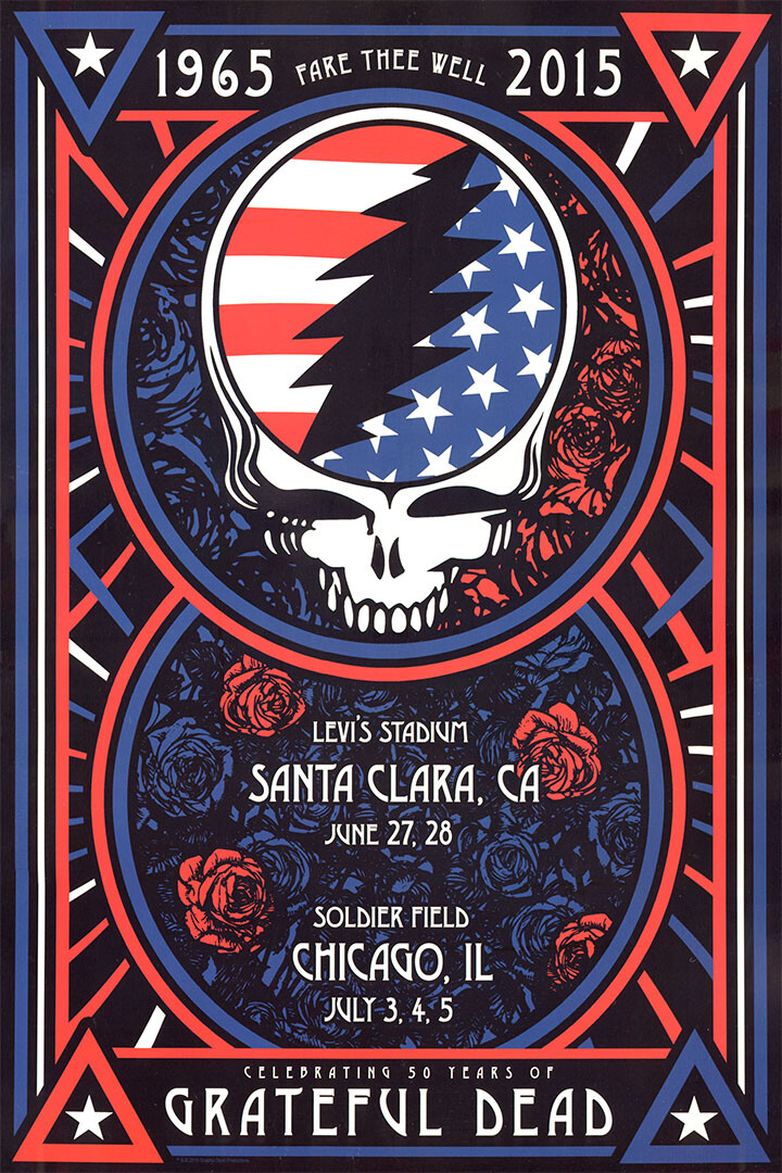 Grateful Dead Fare Thee Well Chicago 2015 Concert Wall Art Home – POSTER 20″x30″