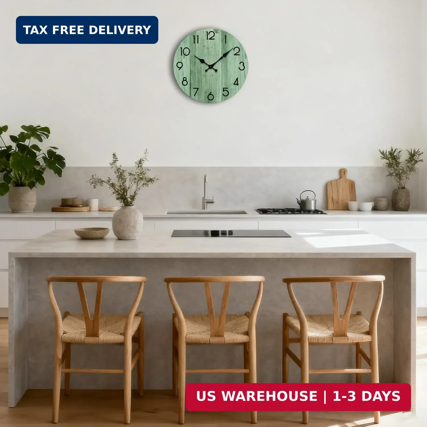Wall Clock, Modern Wall Clocks Battery Operated, Silent Non Ticking Clock Decora
