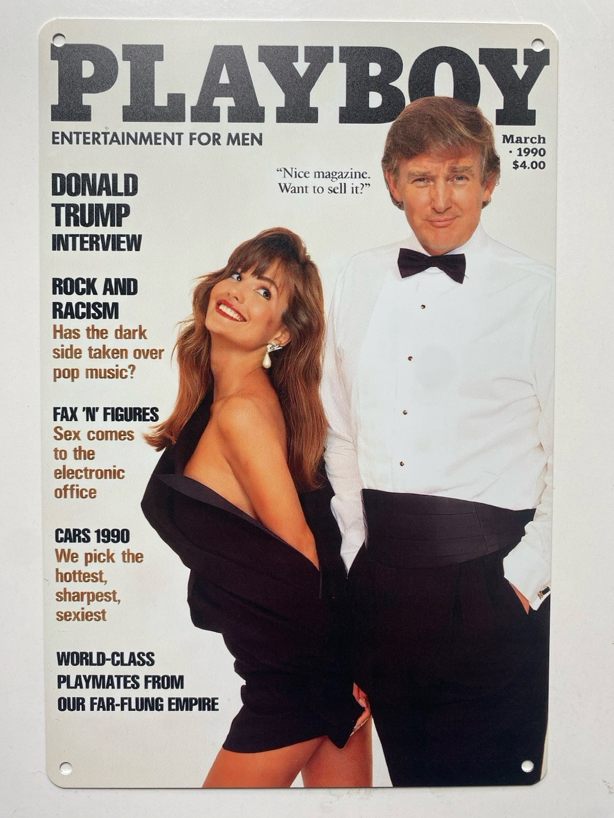 Donald Trump Playboy Magazine Sign – Cover – March 1990 – Bunny