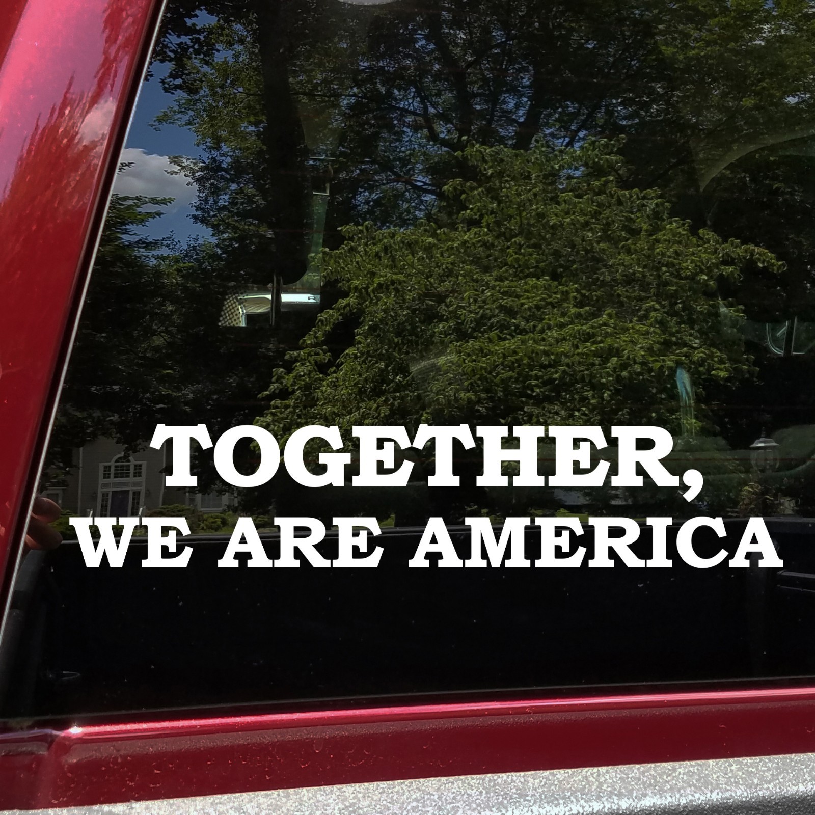 Together We Are America Vinyl Sticker Decal Patriotic Unity Message Car Window