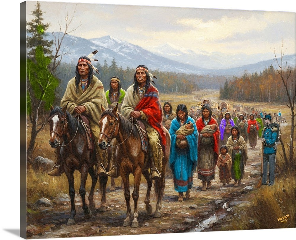 Trail Of Tears Native American Indian Art Historic Oil Painting SN/LE 25 Prints