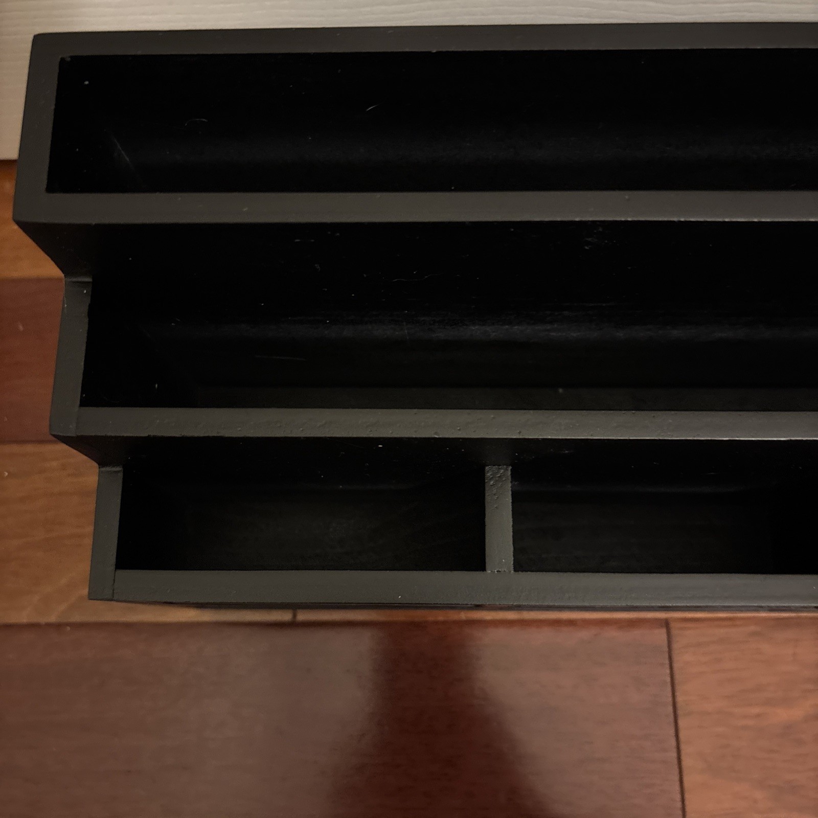 Unbranded Mail Organizer, No Box, Unused, Black, Wood 12 in x 5in x 7in w/ Handl
