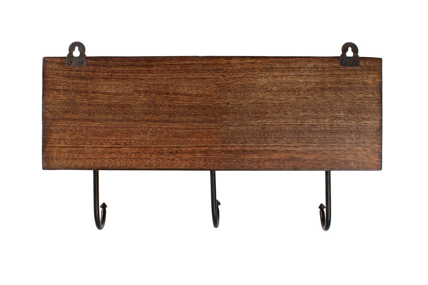Wooden Cloth Hook Coat Rack Wall Mount 3 Hooks with Carving for Hanging Hat