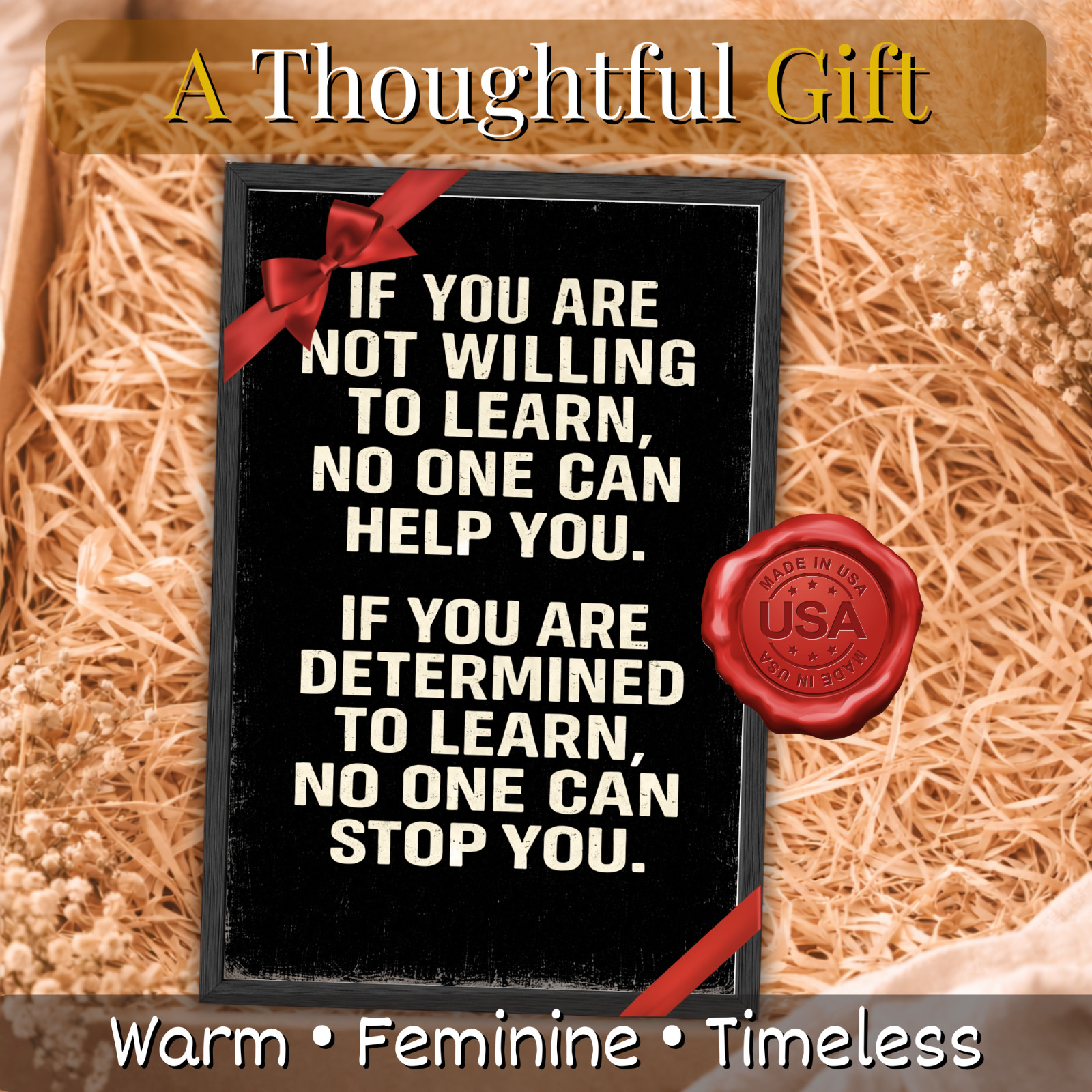 If You Are Not Willing to Learn Motivational Poster 11×17 Framed Wall Art Gift