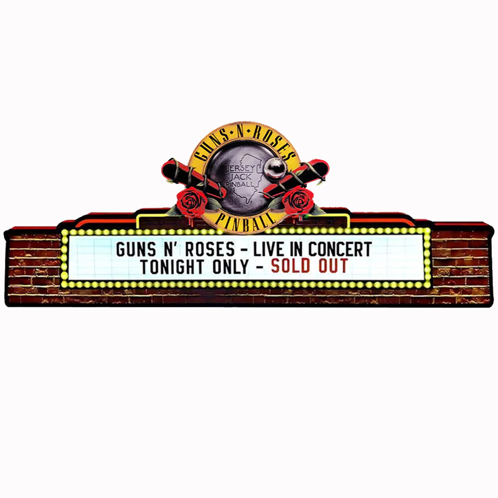 Guns Roses Pinball Topper USB 3D Printed LED Lightbox Rock Your Game