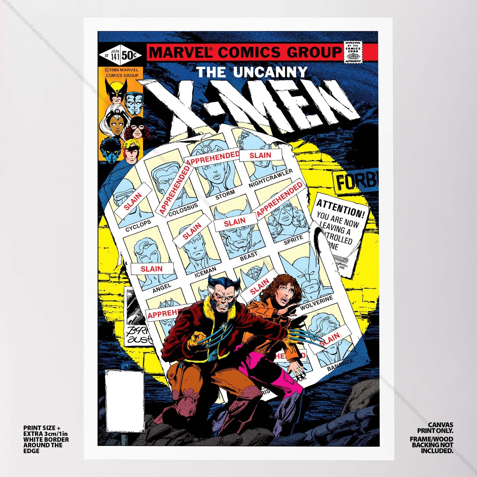Uncanny X-Men Poster Canvas Vol 1 #141 Xmen Marvel Comic Book Art Print