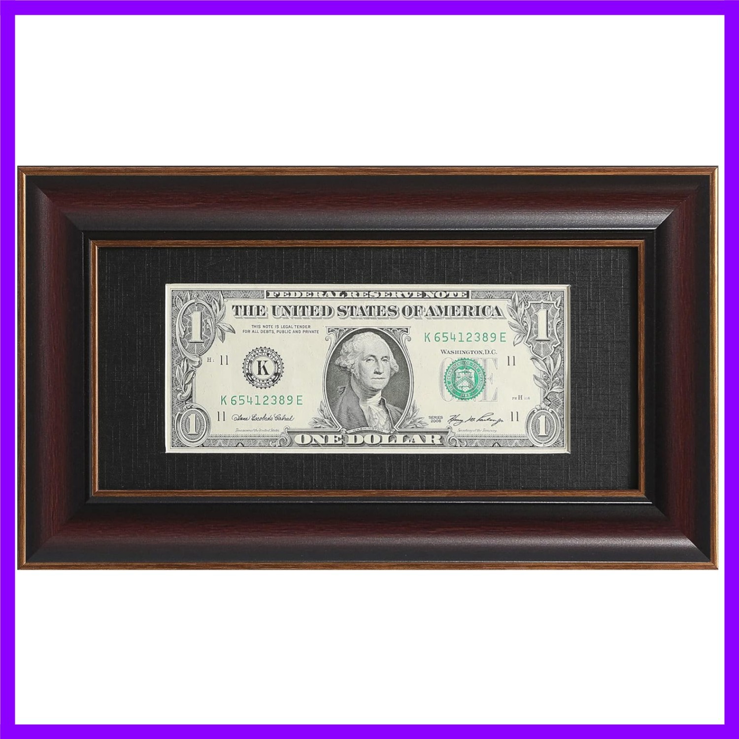 Paper Money Holder Dollar Bill Display Currency Frame, Easel Stand & Wall Hanger
