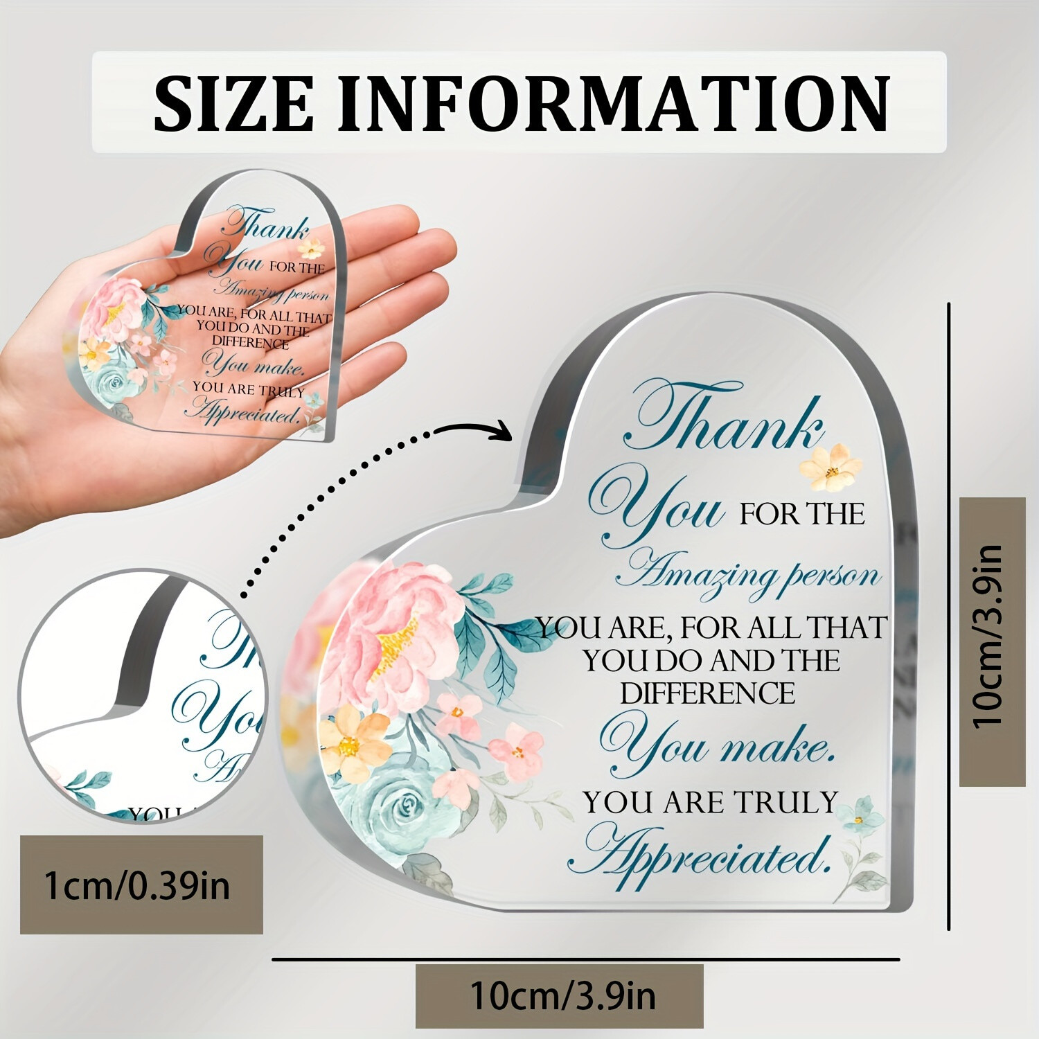 1 PC Inspirational Quotes Gifts Positive Affirmation Acrylic Desktop Decoration