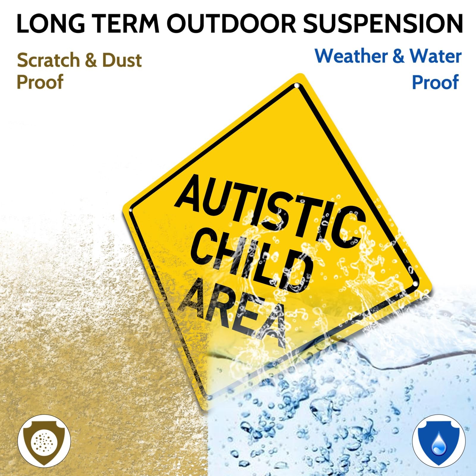 Autistic Child Area Heavy Duty Aluminum Warning Sign 12 X 12