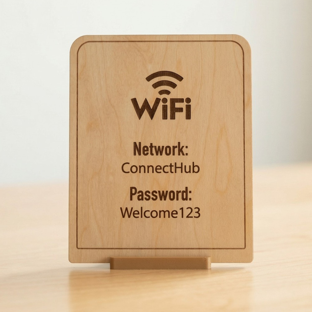 WiFi Password Sign 4 x 5″ – for Airbnb, Small Business, Rental, Salons, Restaura