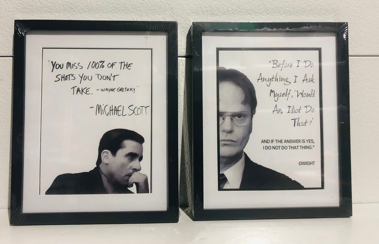 Set Of (2) The Office Dwight Michael Framed 8” X 10” Funny Posters New Open Box