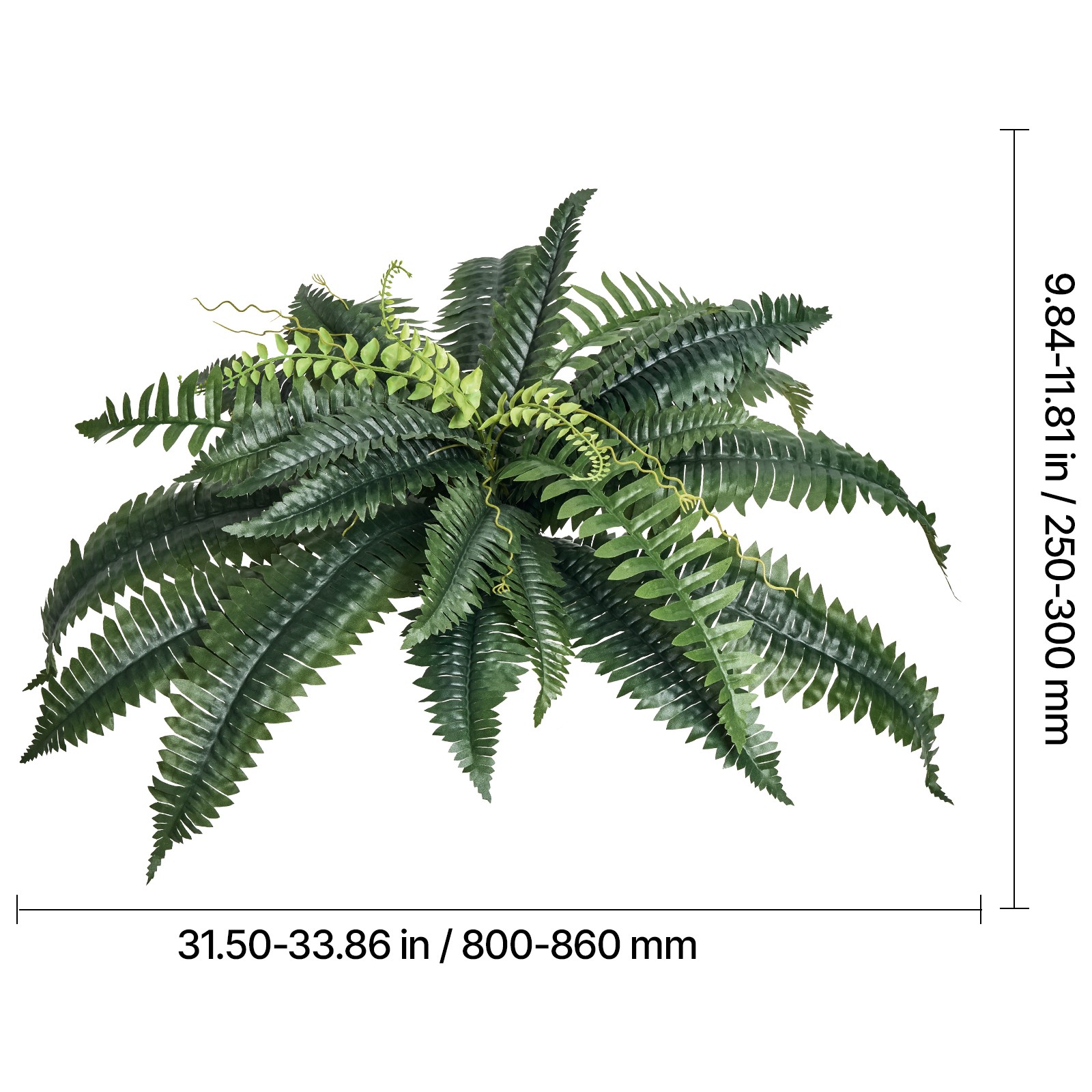 Uimoso Pack of 2 33″ Artificial Boston Fern Bush Plant Green Plant Home Decor