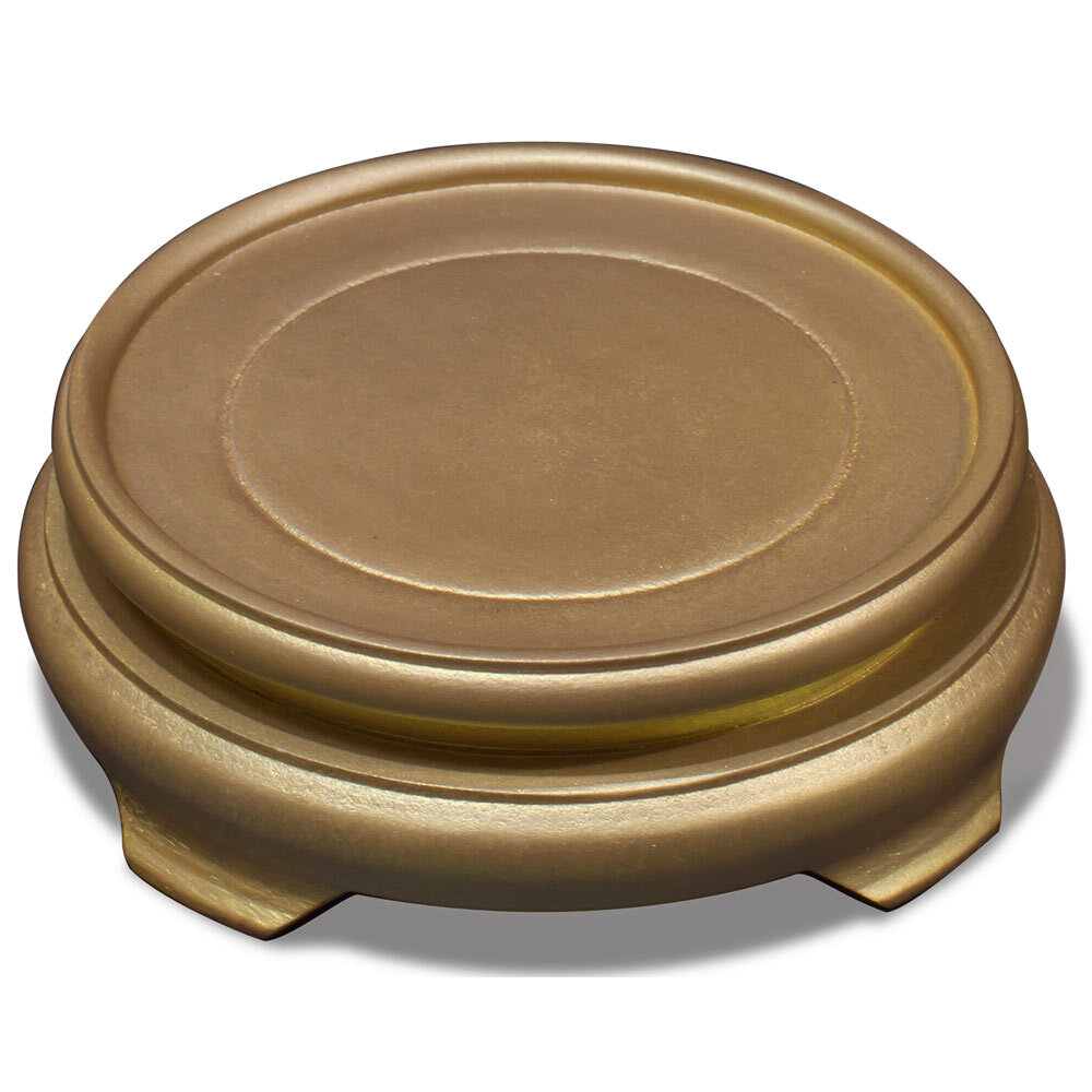 US Seller – 4.5 Inch Gold Round Chinese Wooden Stand