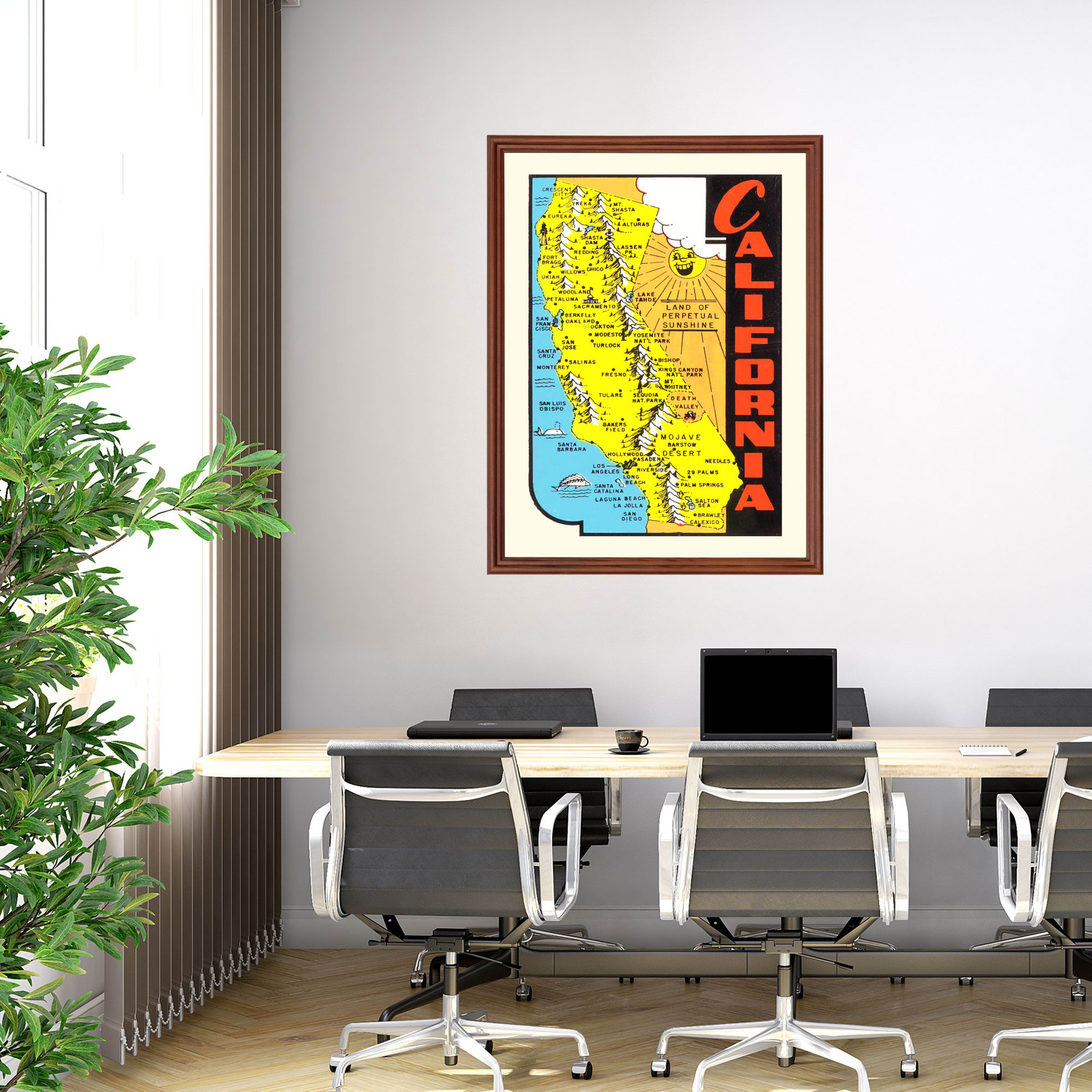 Old Map of California 1950 – Vintage California Art