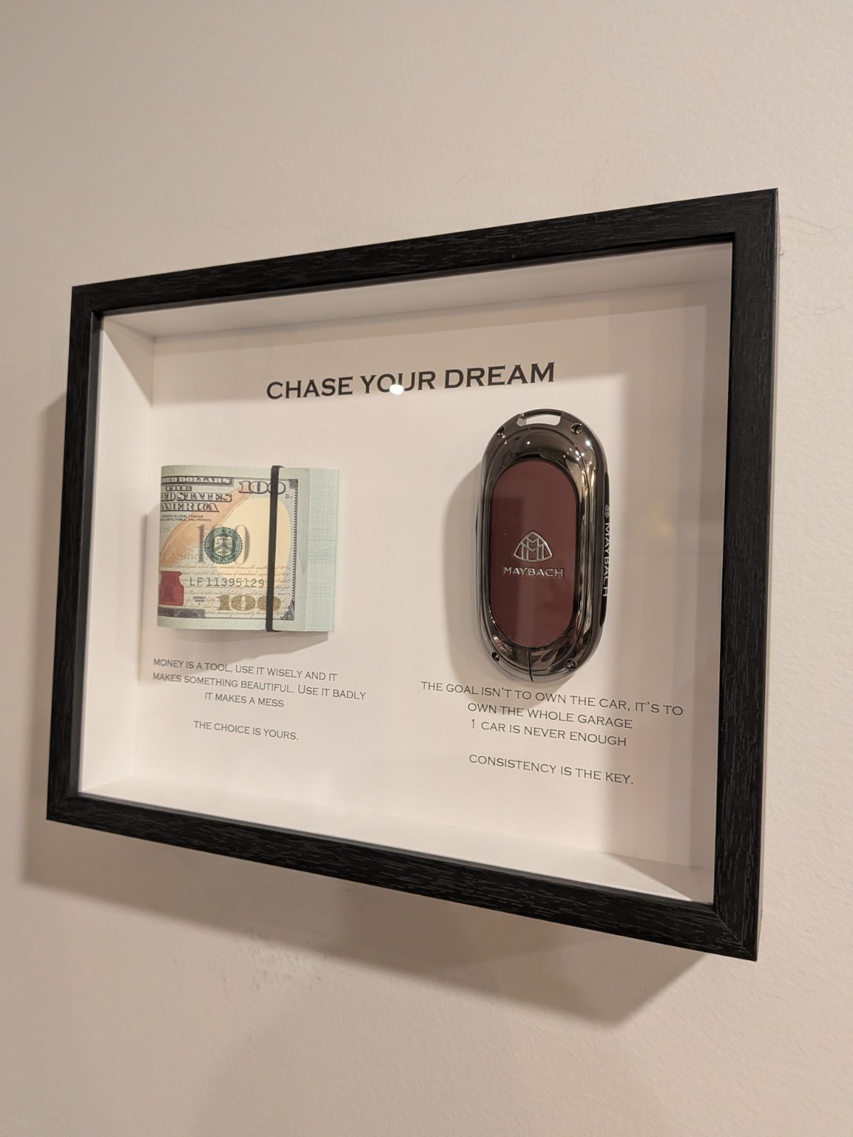 3D Money / Key Wall Art Box Frame