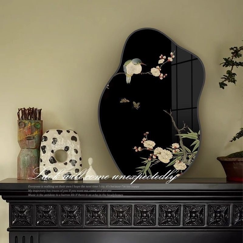 Vintage Retro Floral Tabletop Art Decor Botanical Nature-Inspired Display Plaque
