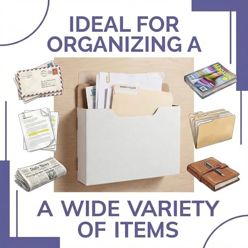 Pack Wall Mount File Holder, Mail File Organizer, Mail Paper Orgnization 6