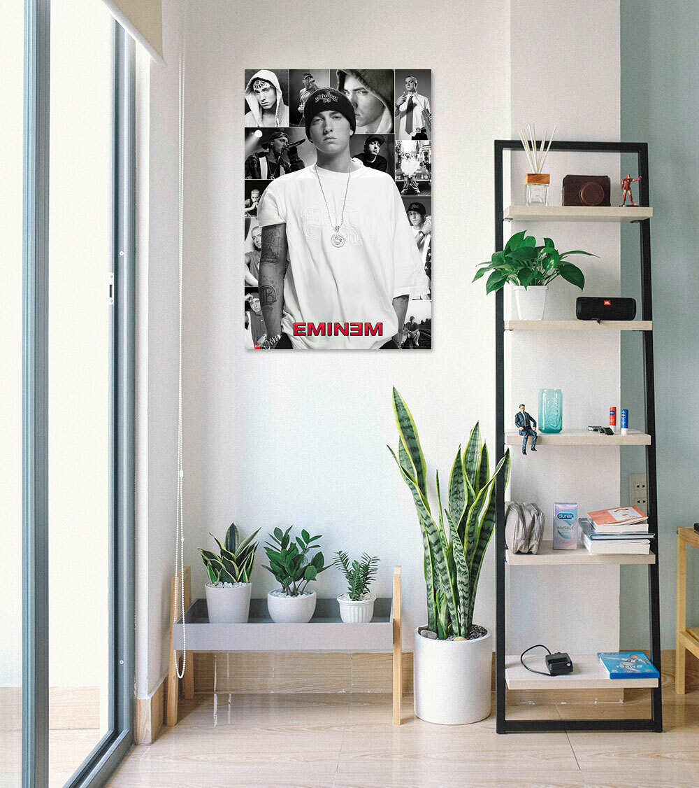 Eminem – Music Poster / Print (Image Collage – White Shirt) (Size: 24″ X 36″)