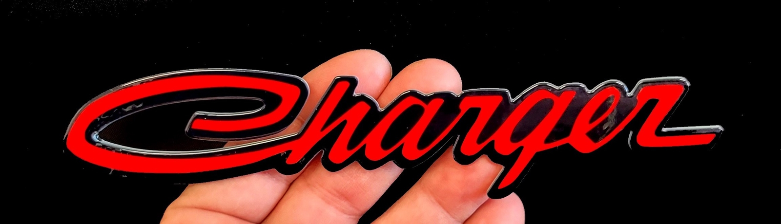 Dodge Charger Script Steel Sign – Red