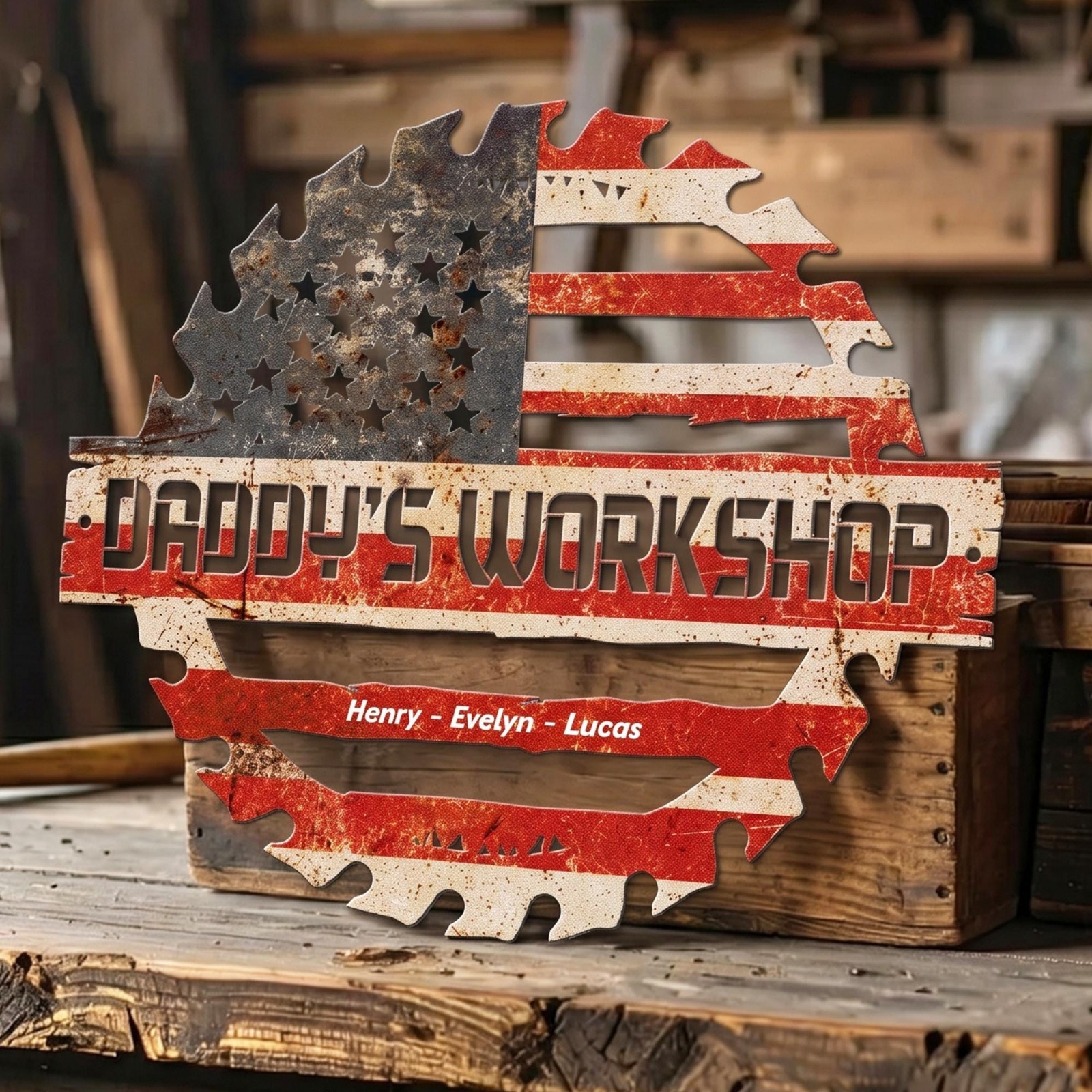 Custom Daddys Garage Metal Sign Personalized Fathers Day Gift Mechanic Decor