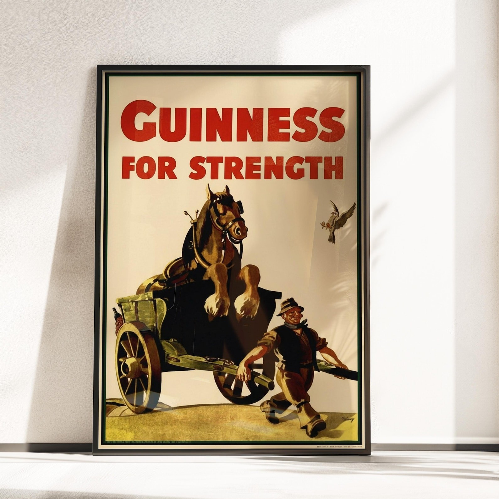 Vintage Guinness For Strength Poster – Classic Irish Beer Wall Art No Frame
