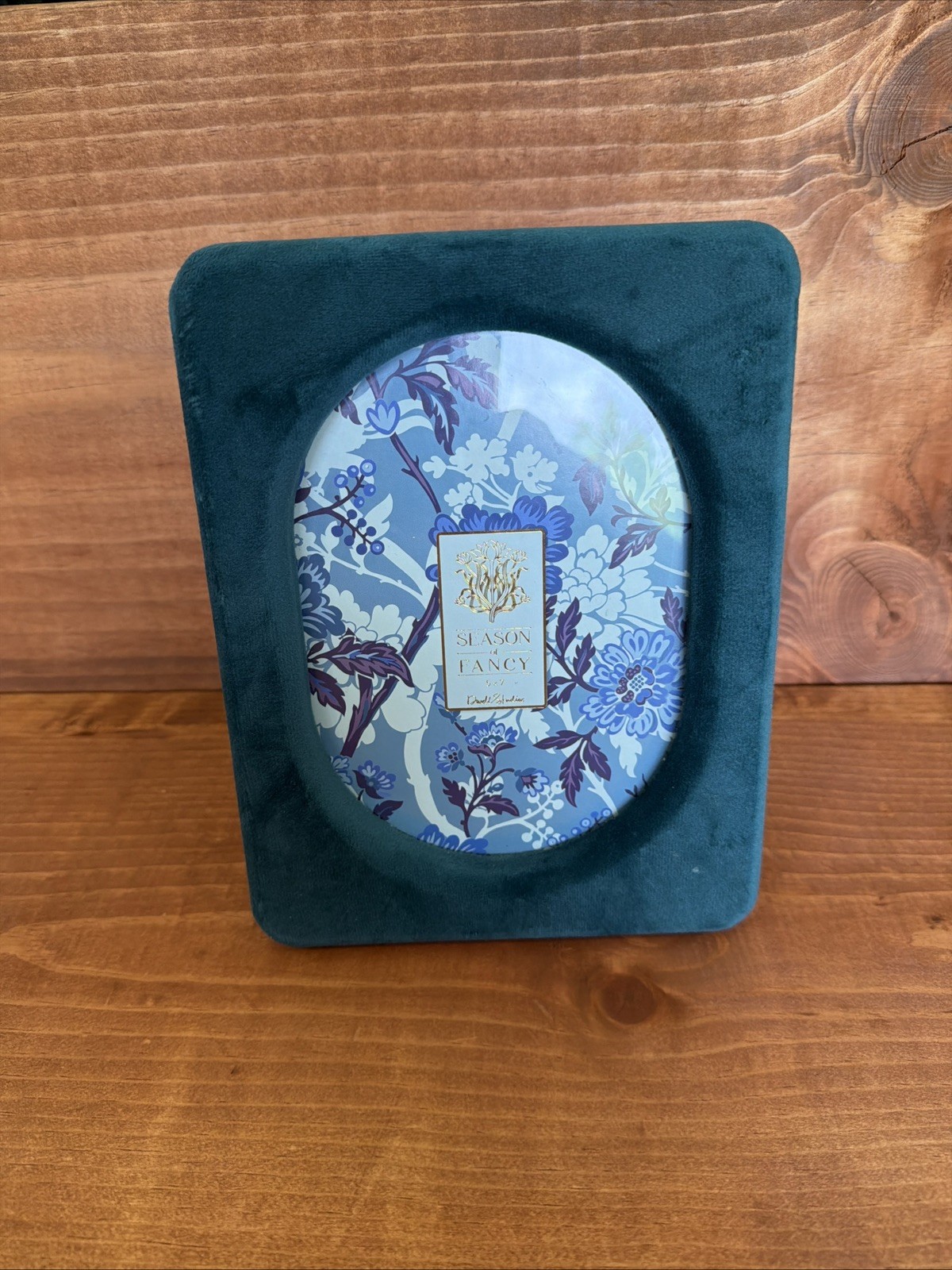 Dwell Studio Soft Smooth Teal Velvet Oval Picture Frame MCM 5×7 Photo