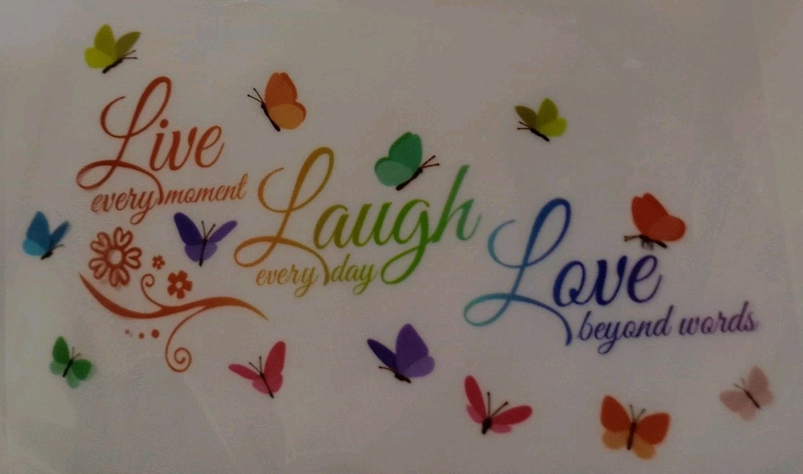 Wall Decor Inspirational Colorful Butterfly Wall Stickers Quotes Live Laugh Love