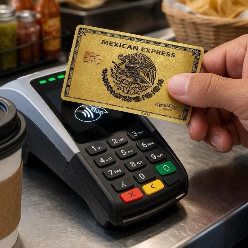 Mexican Express Credit Debit Card Skin Cover l Sticker Chip Funny Decal l 2pcs