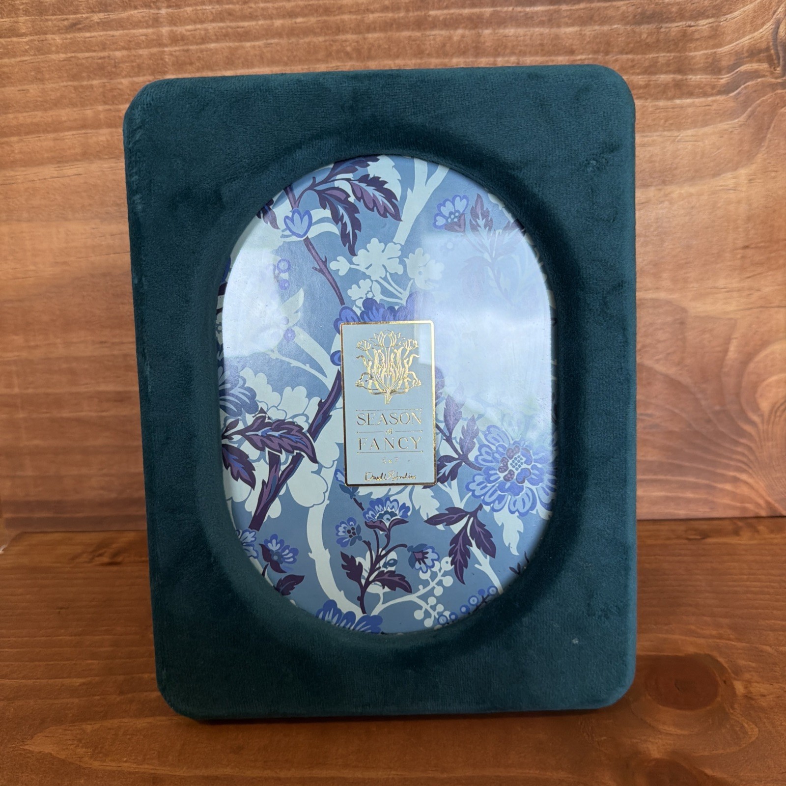 Dwell Studio Soft Smooth Teal Velvet Oval Picture Frame MCM 5×7 Photo
