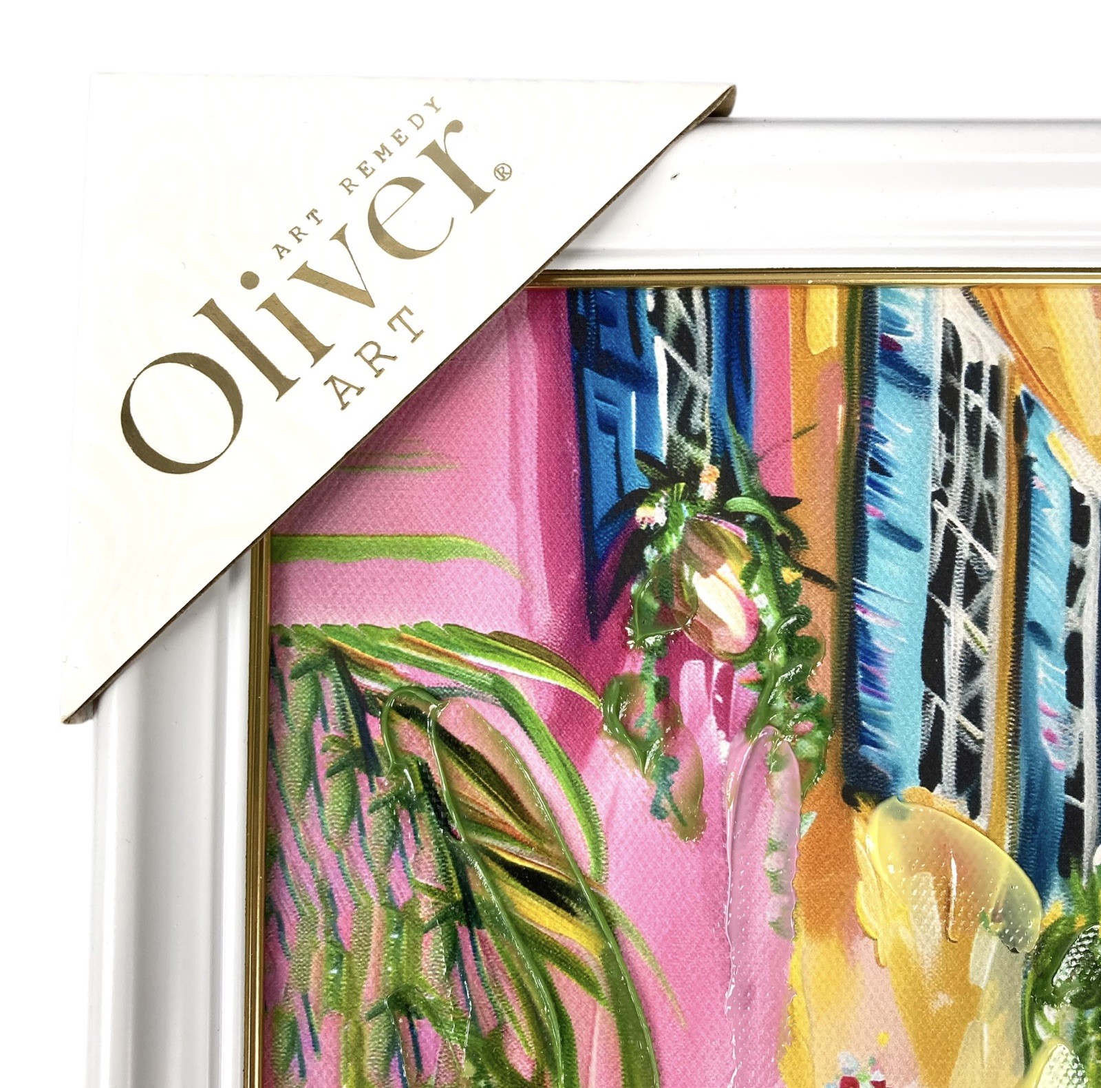 Art Remedy Colorful Streets Colorful Coastal Wall Art 11 x 14 Hand Embellished