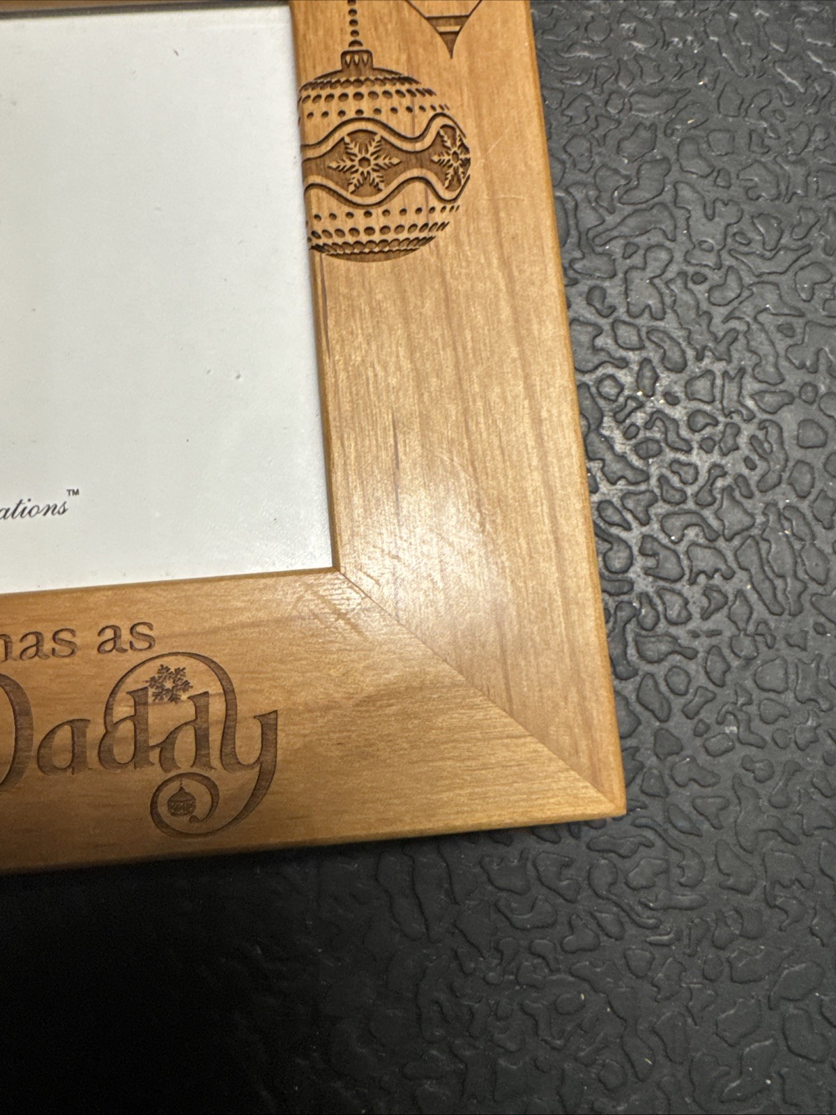 Picture Frame -Our First Christmas as Mommy & Daddy Engraved Natural Wood Frame.