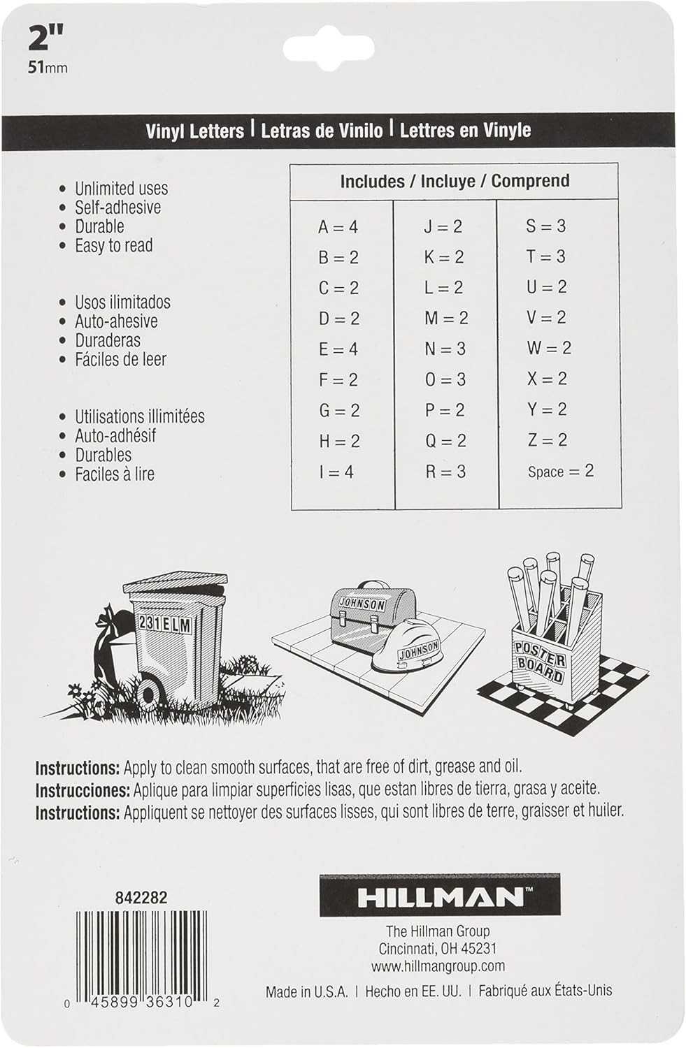 Self-Adhesive Vinyl Letters Kit 2” – Easy-to-Read Numbers & Alphabet Characters