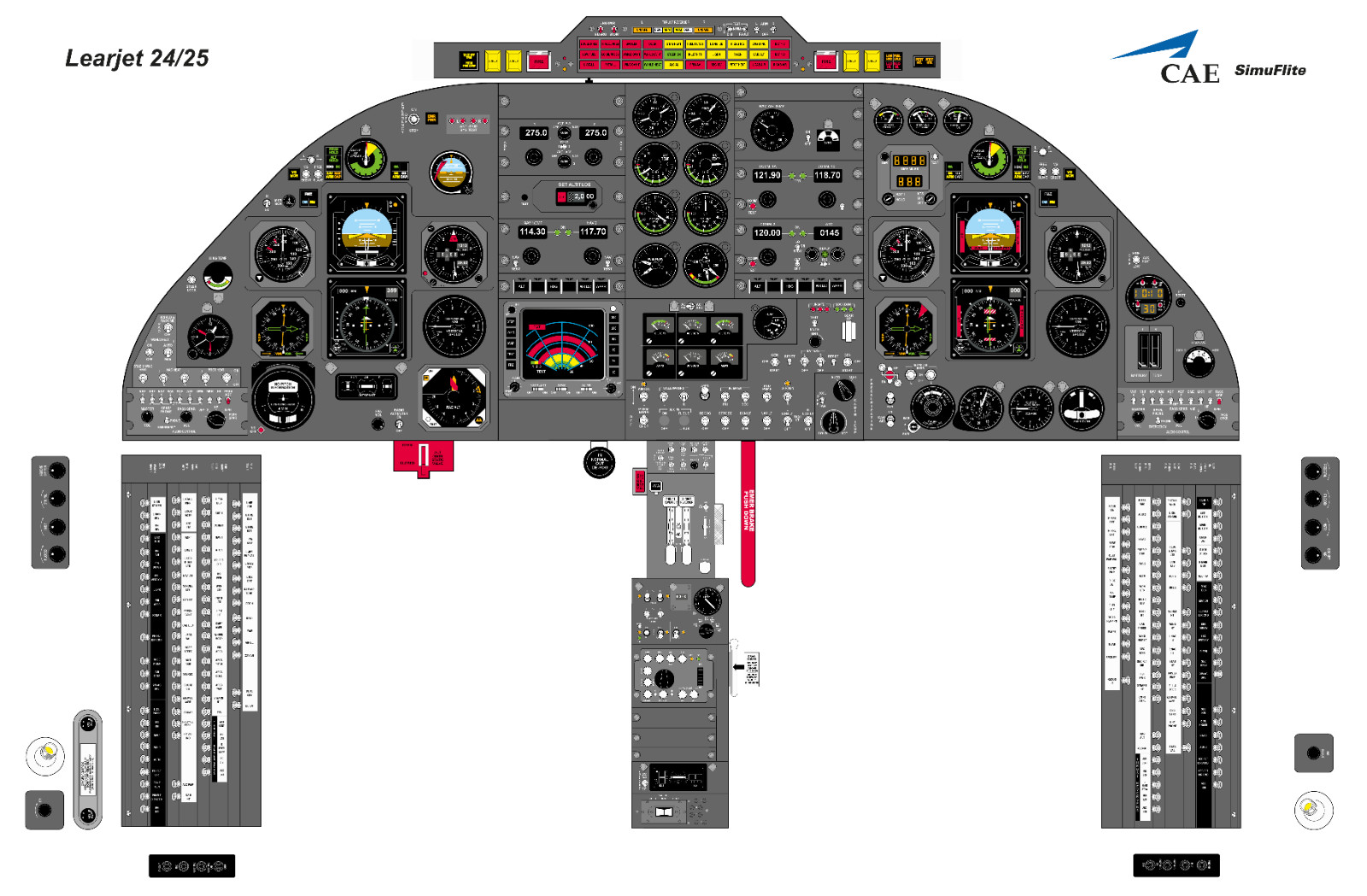 learjet 24 25 cockpit poster 24in x 36in