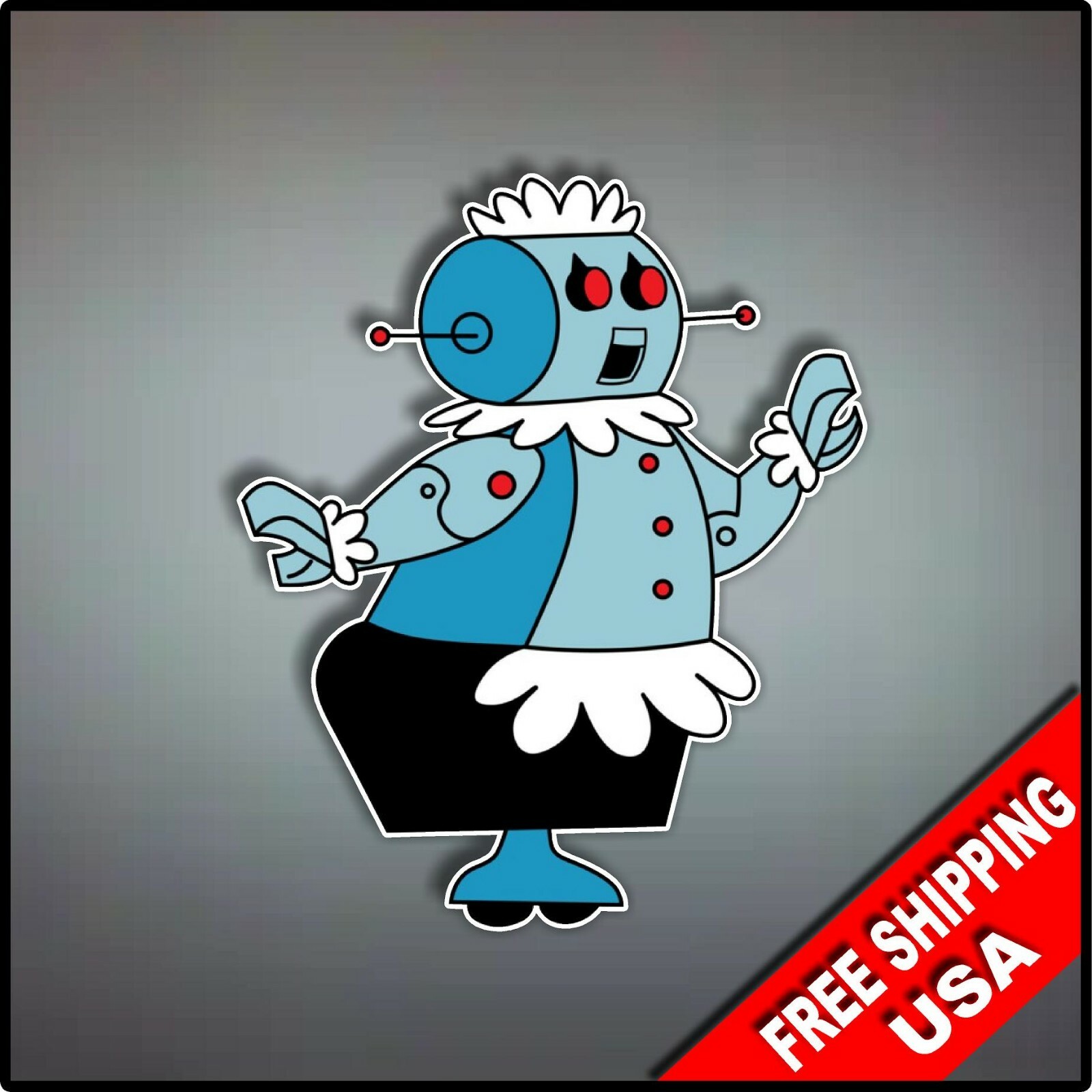 Jetsons Rosie Robot Vaccum Maid Decal Vinyl Wall Sticker 4.5″ Roomba