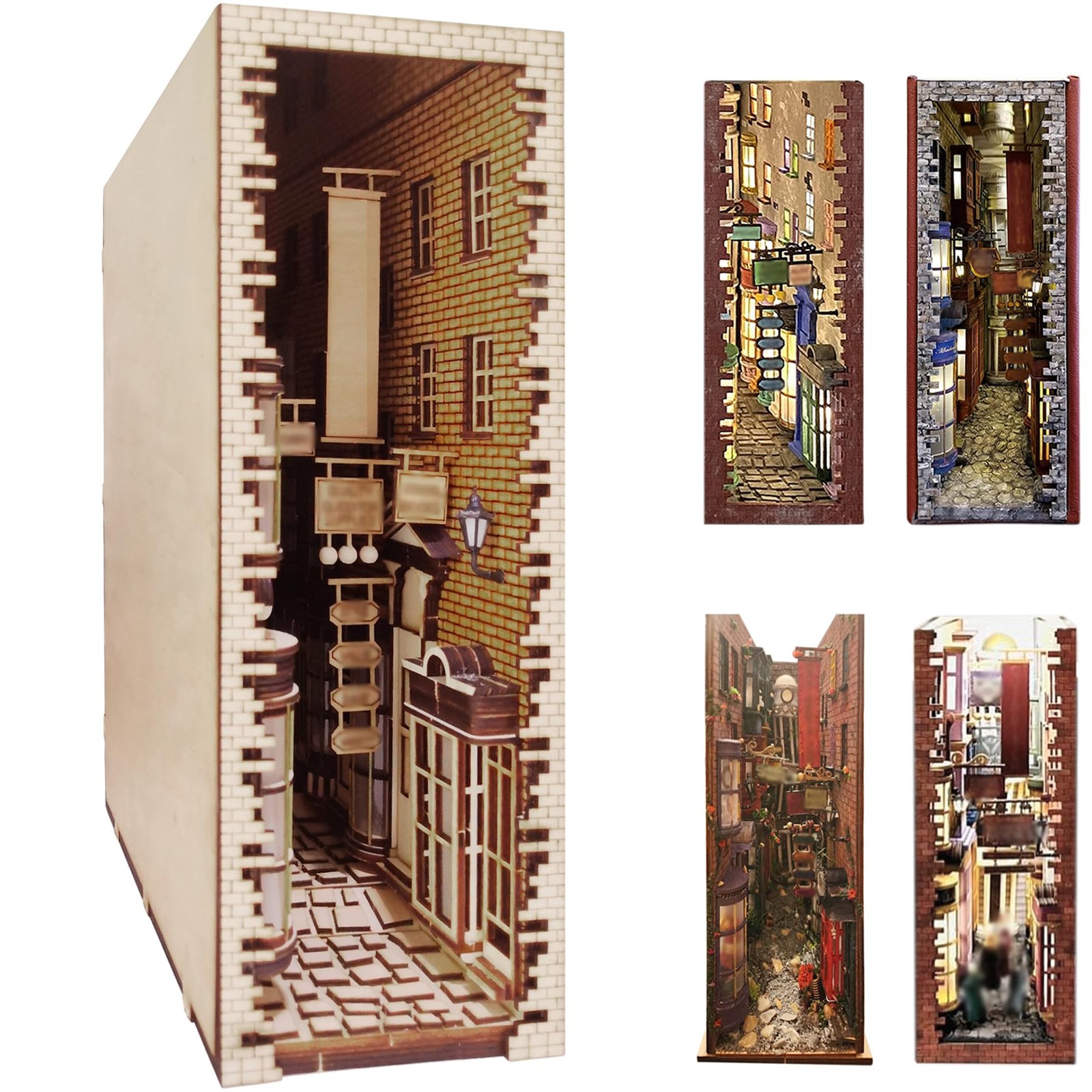 LED Book Nook Kit for Adults – Decorative Bookend Stand-3D Wooden Puzzle for …