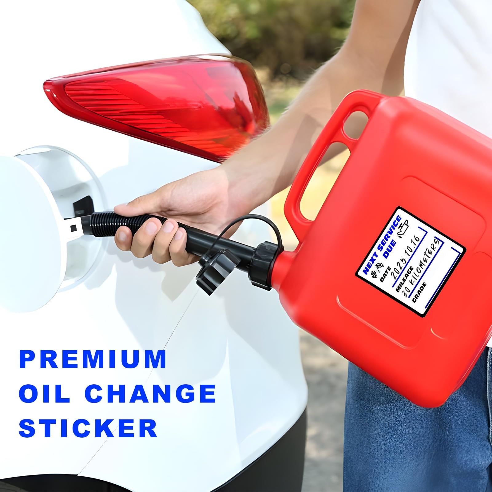 300PCS Oil Change Stickers, 2″ × 2″ Transparent No Residue Oil Change Reminde…
