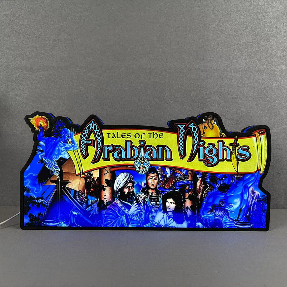 Tales of The Arabian Nights Pinball Topper 3D LED Lightbox Printed Lightbox