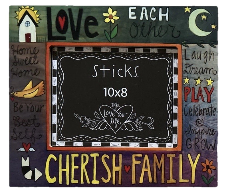 STICKS Sarah Grant “Love Your Life” Wooden Carved Picture Frame 15.5″ x 13.5”